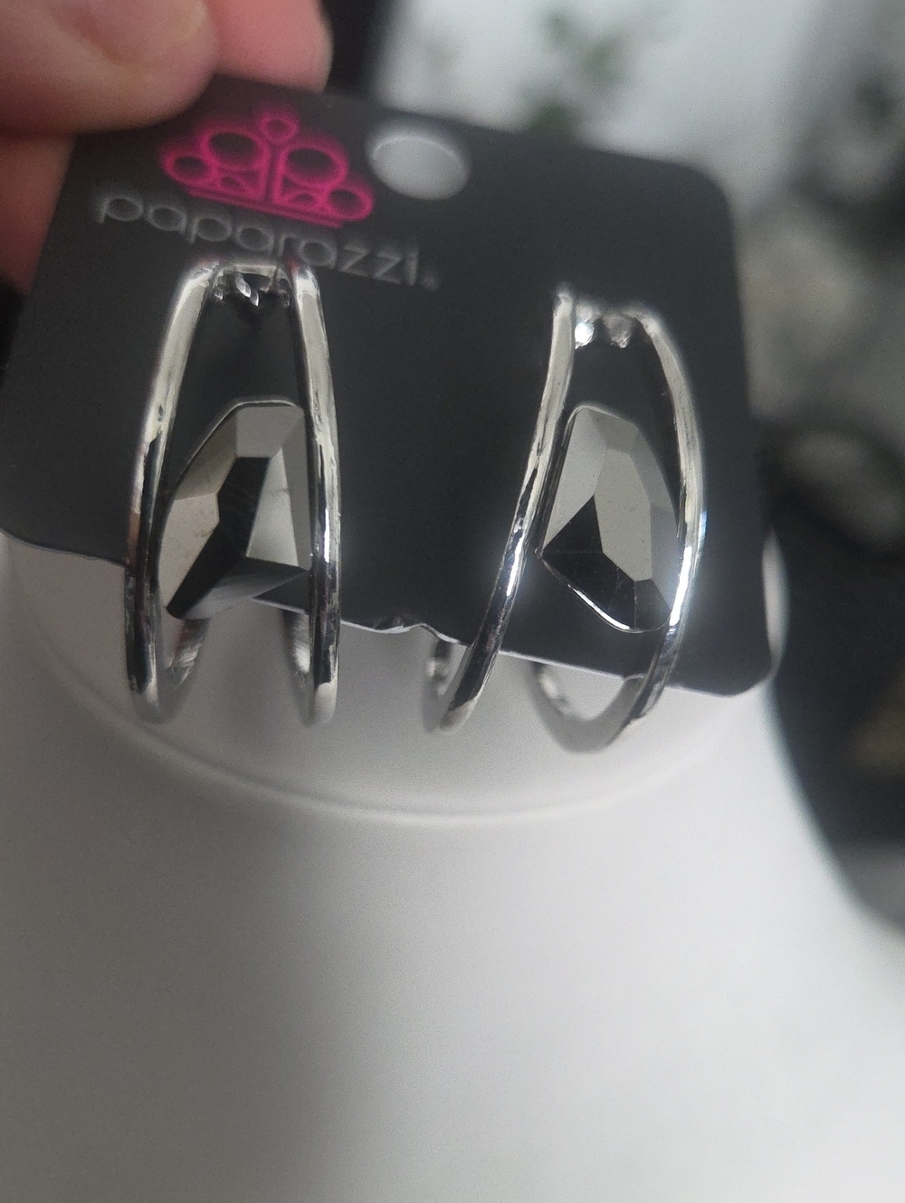 Paparazzi Unrefined Reverie Silver Hoop Earrings NWT